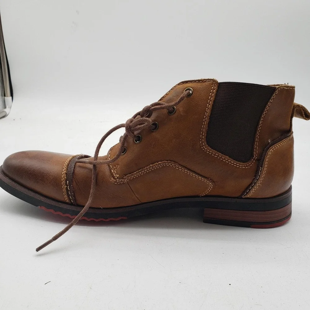 Steve Madden Murdock Boots Mens Size 10 Brown Leather Chukka Casual‎ Cap Toe